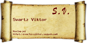 Svartz Viktor névjegykártya